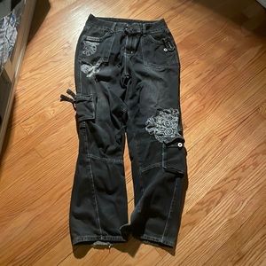 fairycore grunge y2k flower baggy jeans